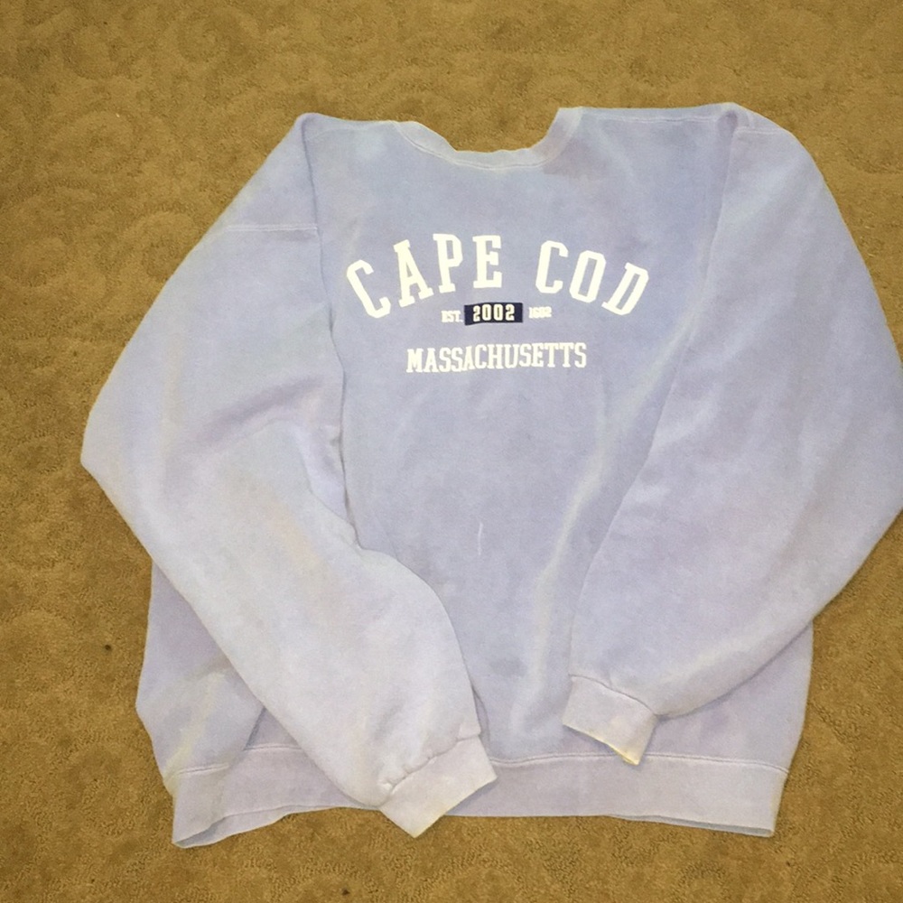 vintage oversized baby blue cap cod sweatshirt